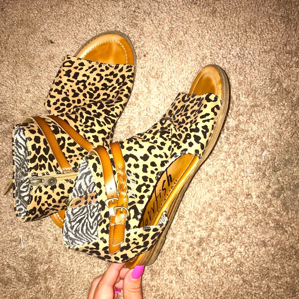 Leopard print sandals